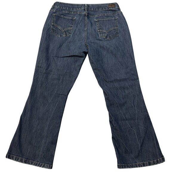Riders By Lee Womens Blue Denim No Gap Waist Bootcut Jeans Mid Rise Size 18P - Picture 2 of 12